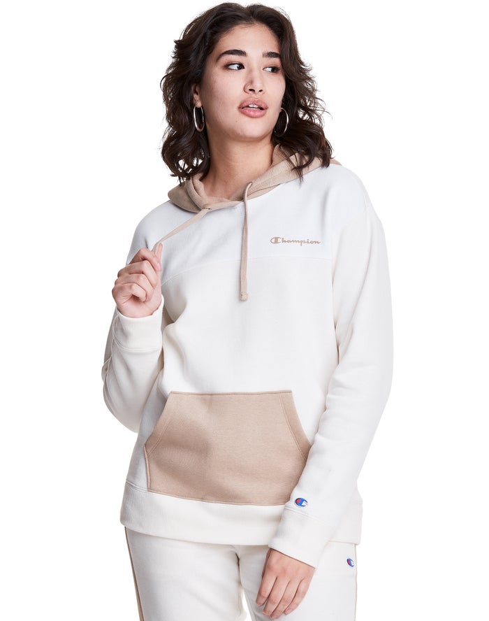 Sudadera Con Capucha Champion Mujer - Colorblock Fleece ( Blancas ) 6478250-EL